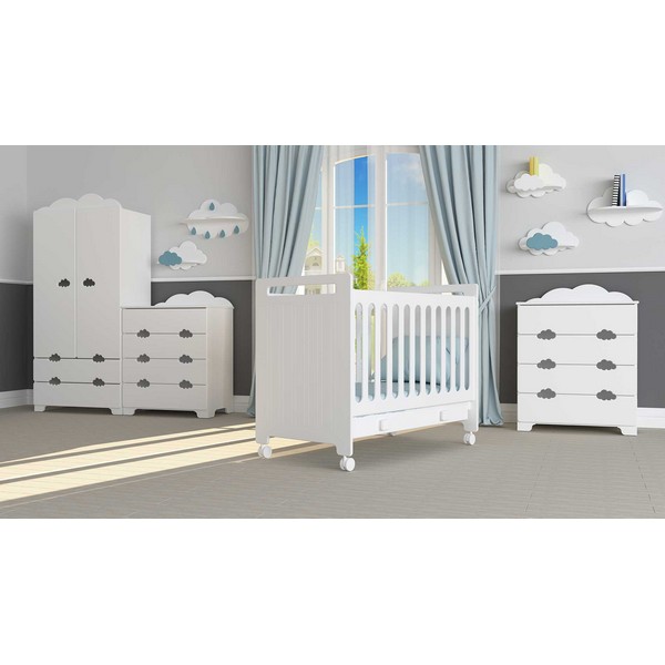 Продукт Bambino Casa Nuvole Chiari Bianco - Гардероб Бял - 0 - BG Hlapeta